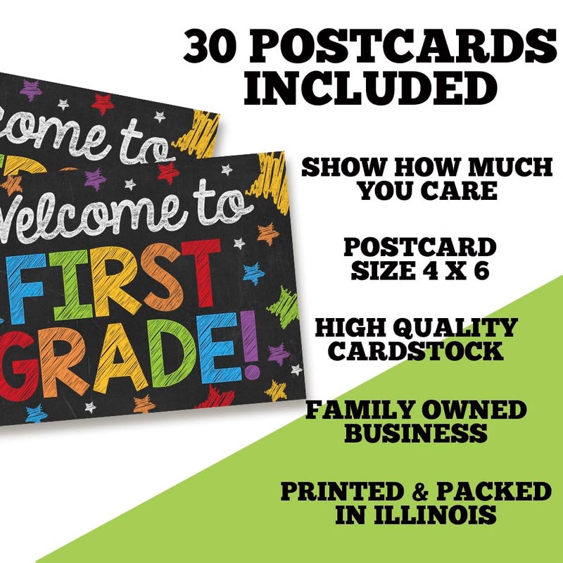 Amanda Creation Welcome To 1st Grade Colorful Chalkboard Themed Blank Postcards For Teachers To Send To Students, 4"x6" Fill In Notecards by AmandaCreation (30) - Image 5